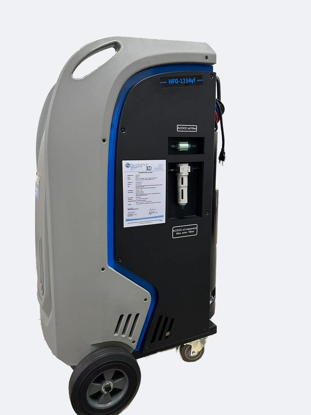 New SAE Certified 1234YF AC Recovery and Recharge Machine with Identifier - airtekproducts